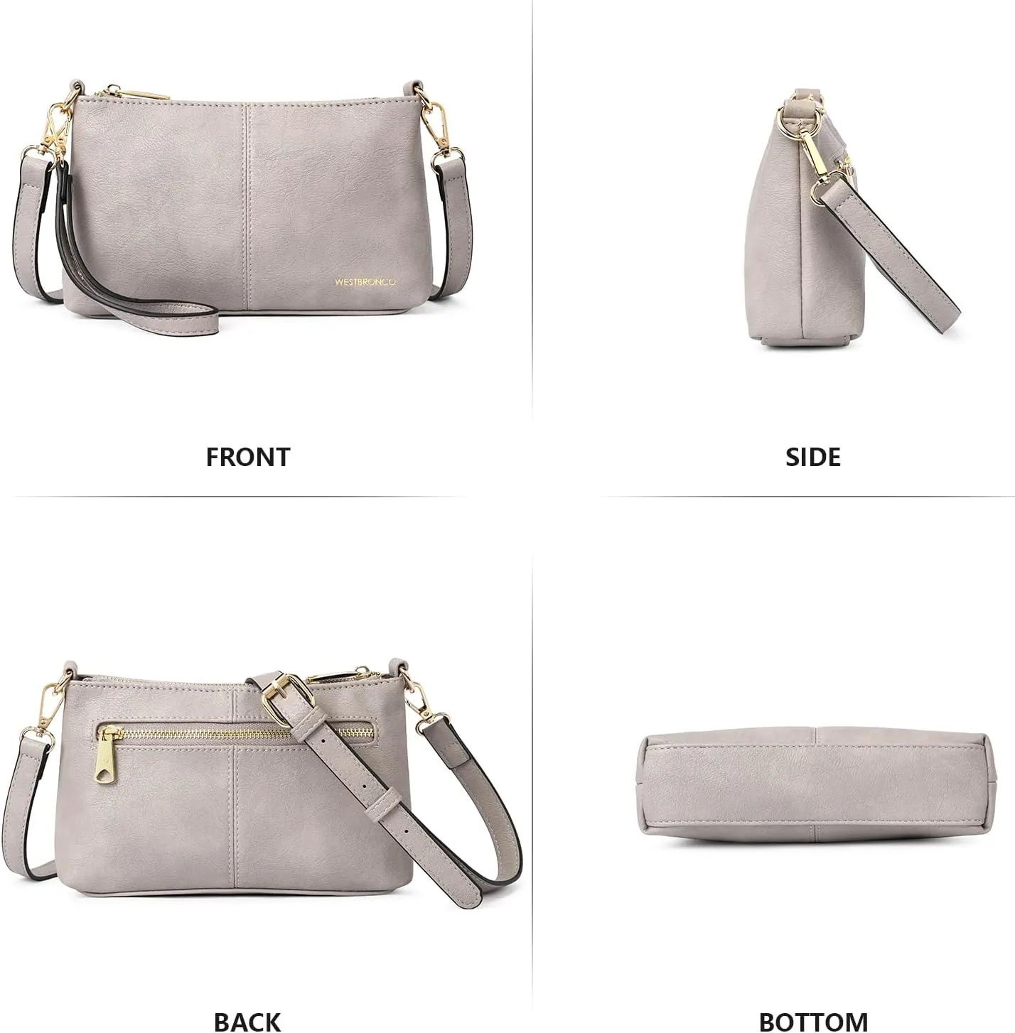 WESTBRONCO Crossbody Bag for Women Vegan Leather Wallet Purses Satchel Shoulder Bags Small Size