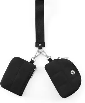 WESTBRONCO Puffer Crescent Shoulder Purse for Women, Mini Keychain Wristlet Wallets