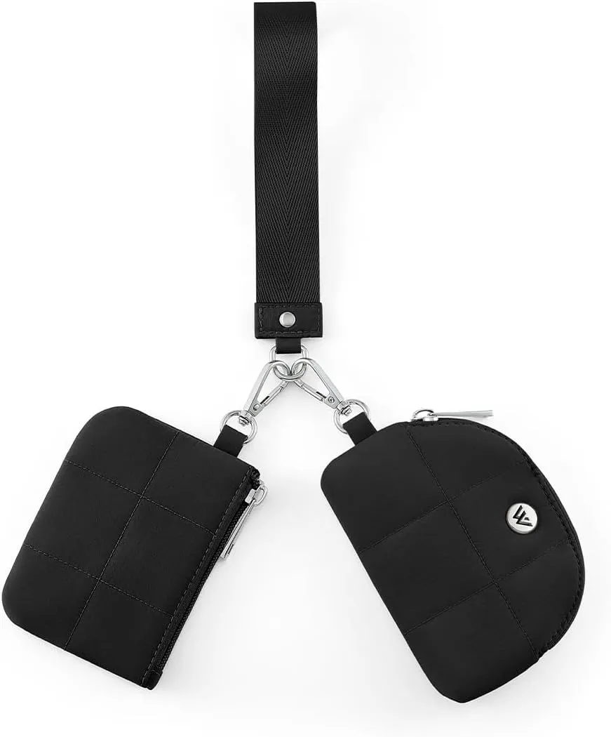 WESTBRONCO Puffer Crescent Shoulder Purse for Women, Mini Keychain Wristlet Wallets