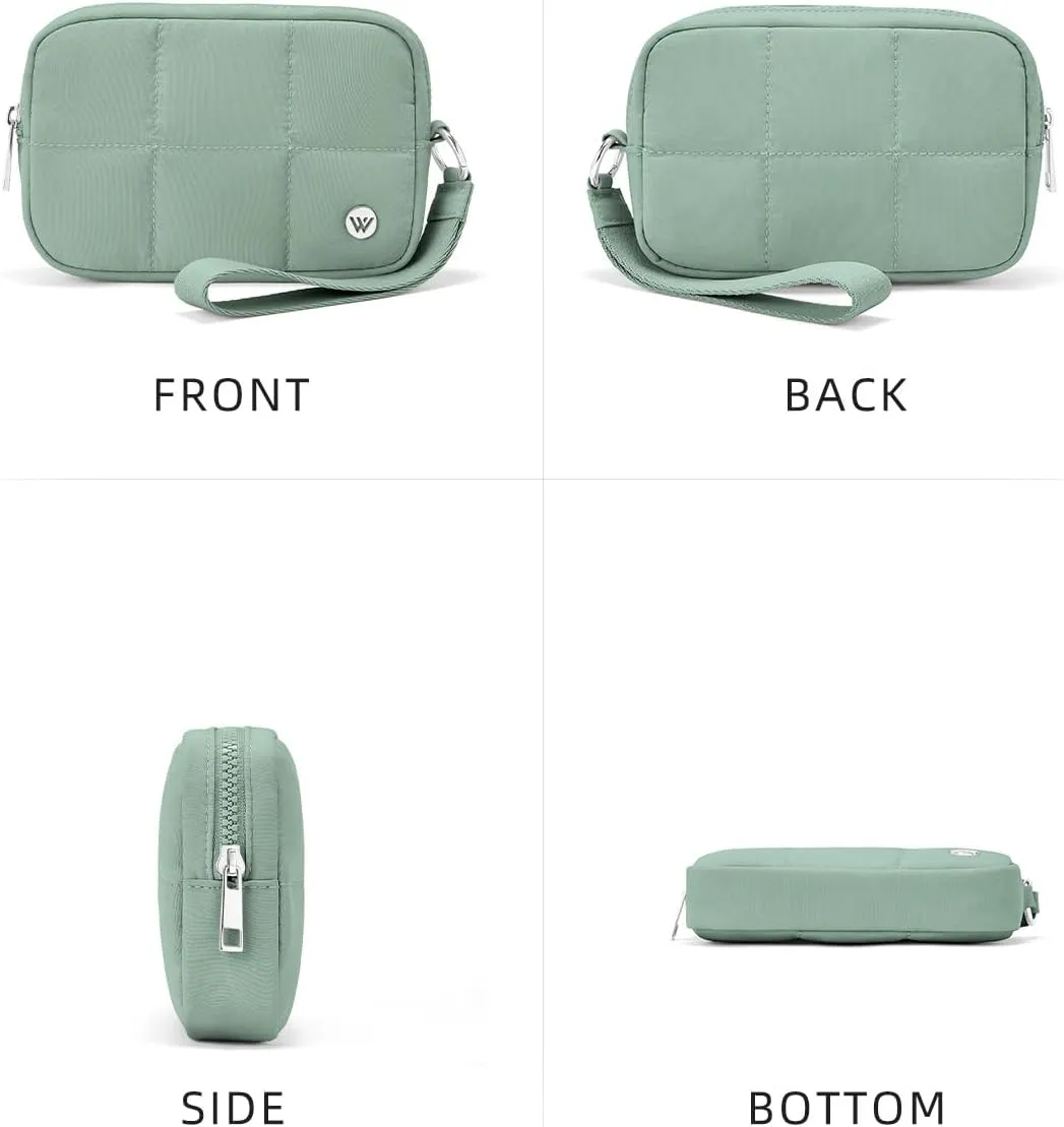 WESTBRONCO Puffer Wristlet Wallets for Women Nylon Wallet with Zipper Quilted Purse for Travel Credit Card Holder Phone