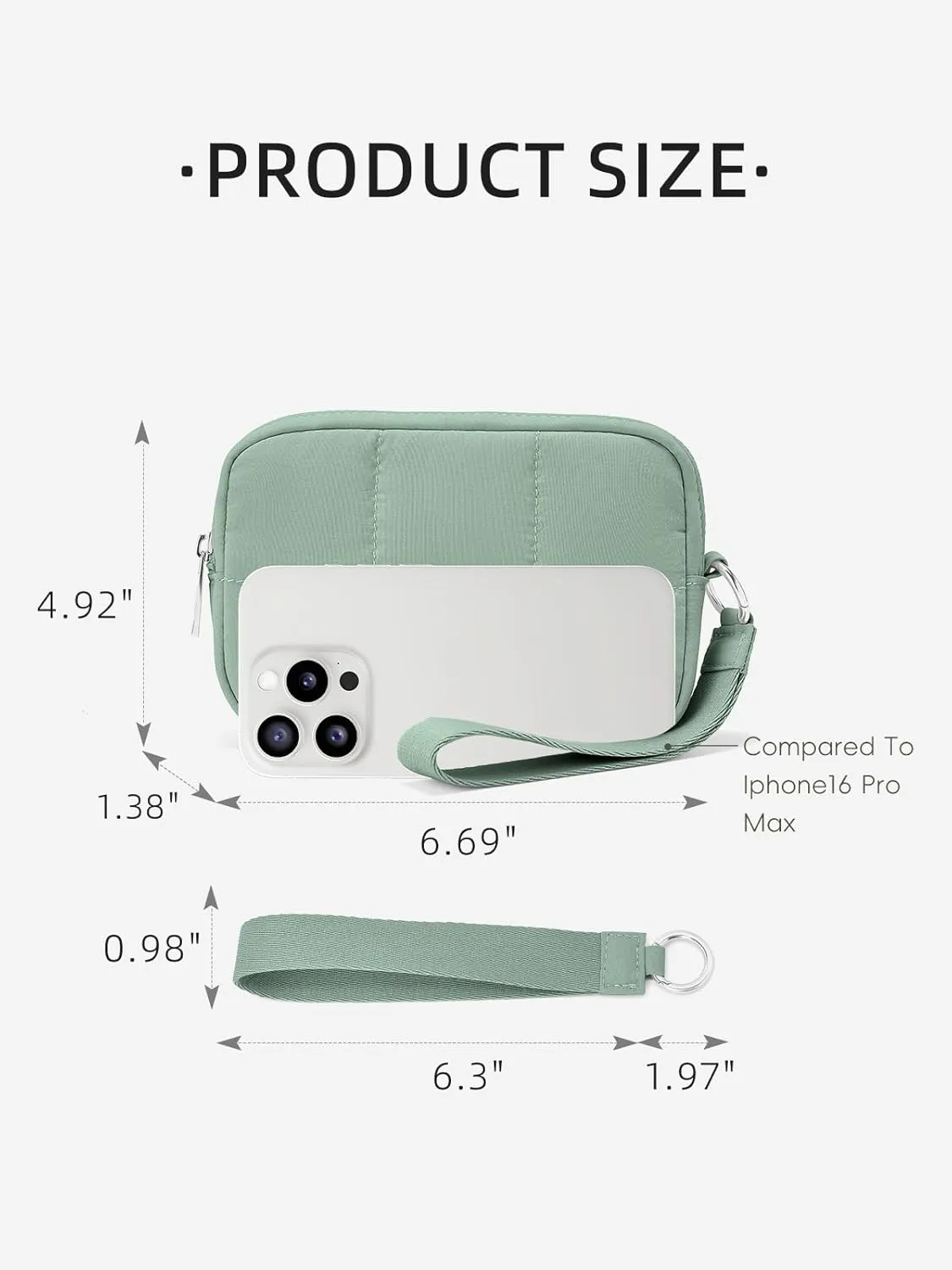 WESTBRONCO Puffer Wristlet Wallets for Women Nylon Wallet with Zipper Quilted Purse for Travel Credit Card Holder Phone