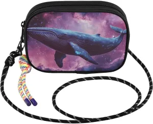 Whale Nebula Purple Crossbody Bag for Women Cell Phone Purses Women's Small Shoulder Handbags Wallet Purse with Strap