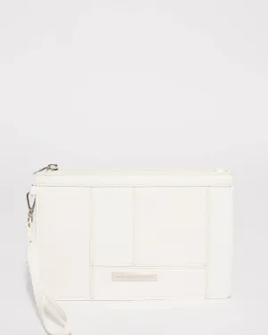 White Sophia Panel Wristlet Purse