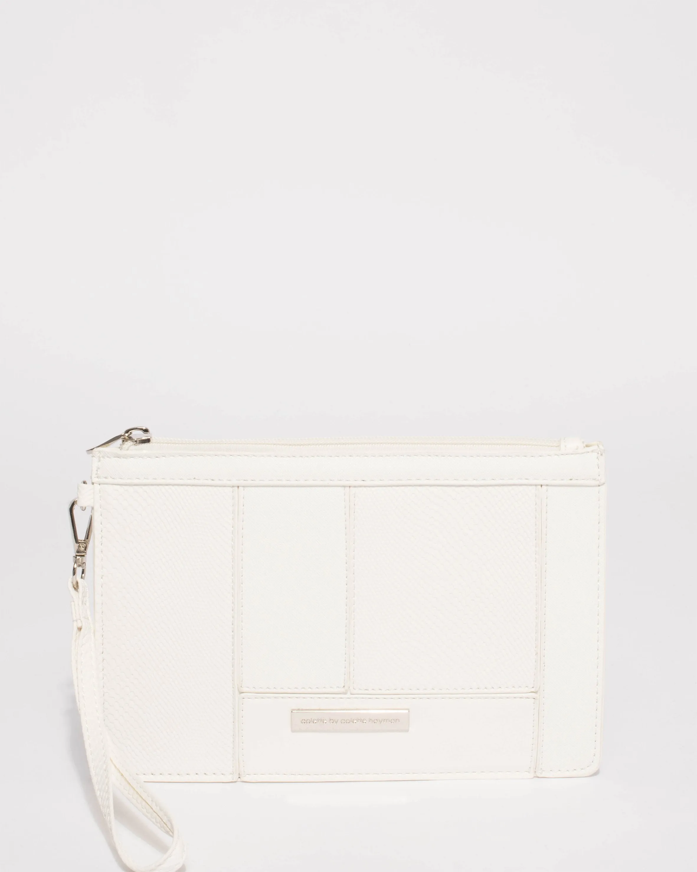 White Sophia Panel Wristlet Purse