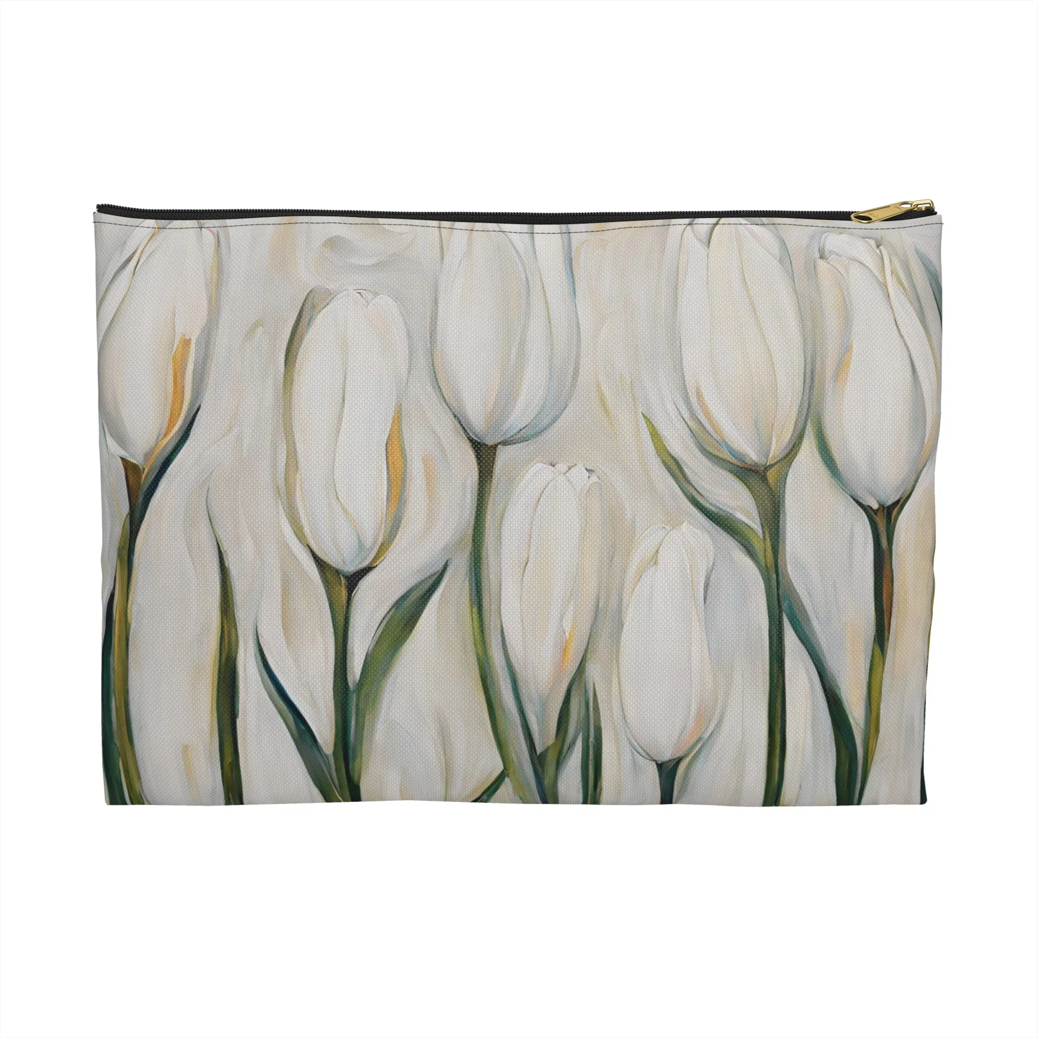White Tulips Accessory Pouch