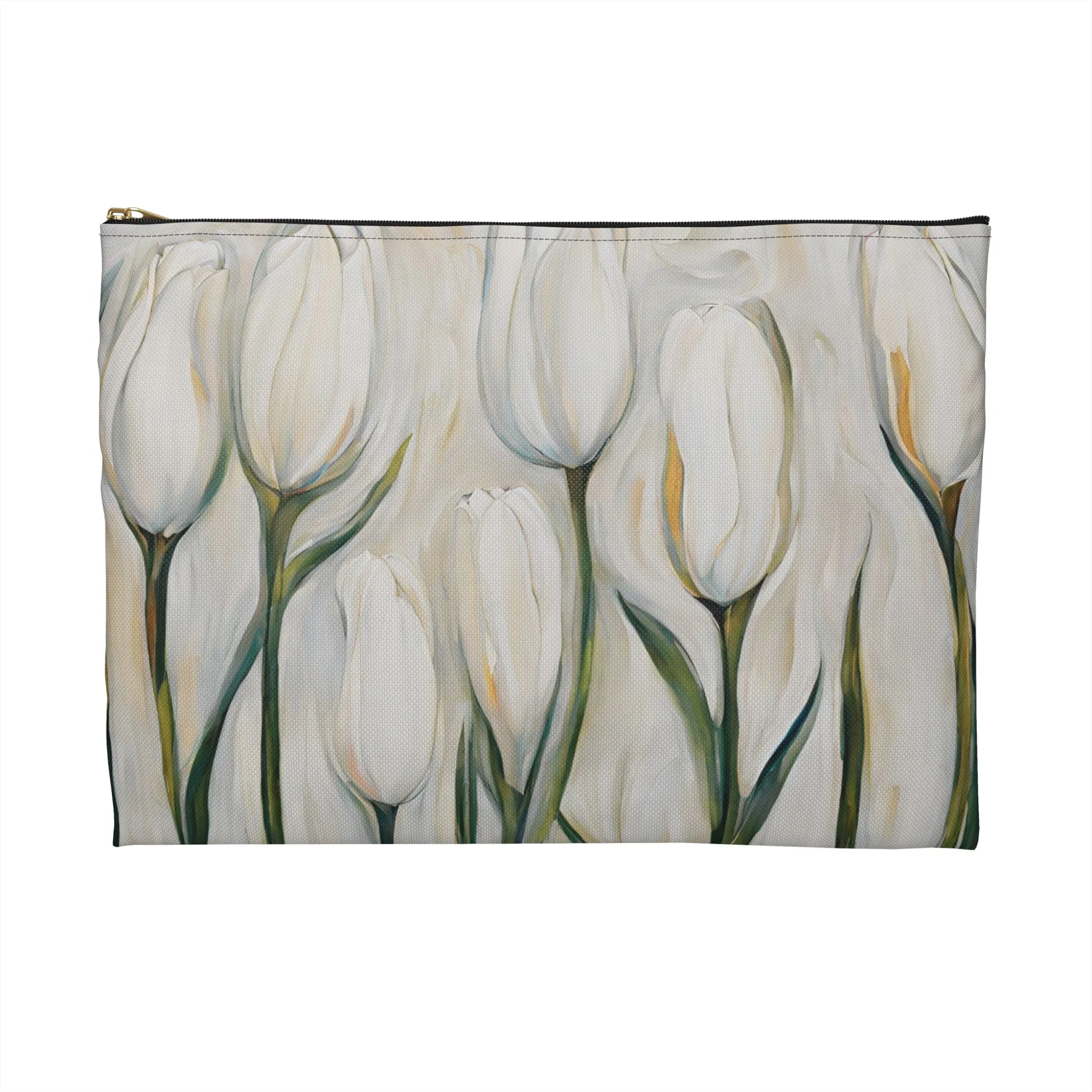 White Tulips Accessory Pouch