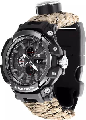 Wilderness Survival Outdoor Hiking Watch, 50M Water Resistant, Compass and More, Your Ultimate Backcountry Companion!