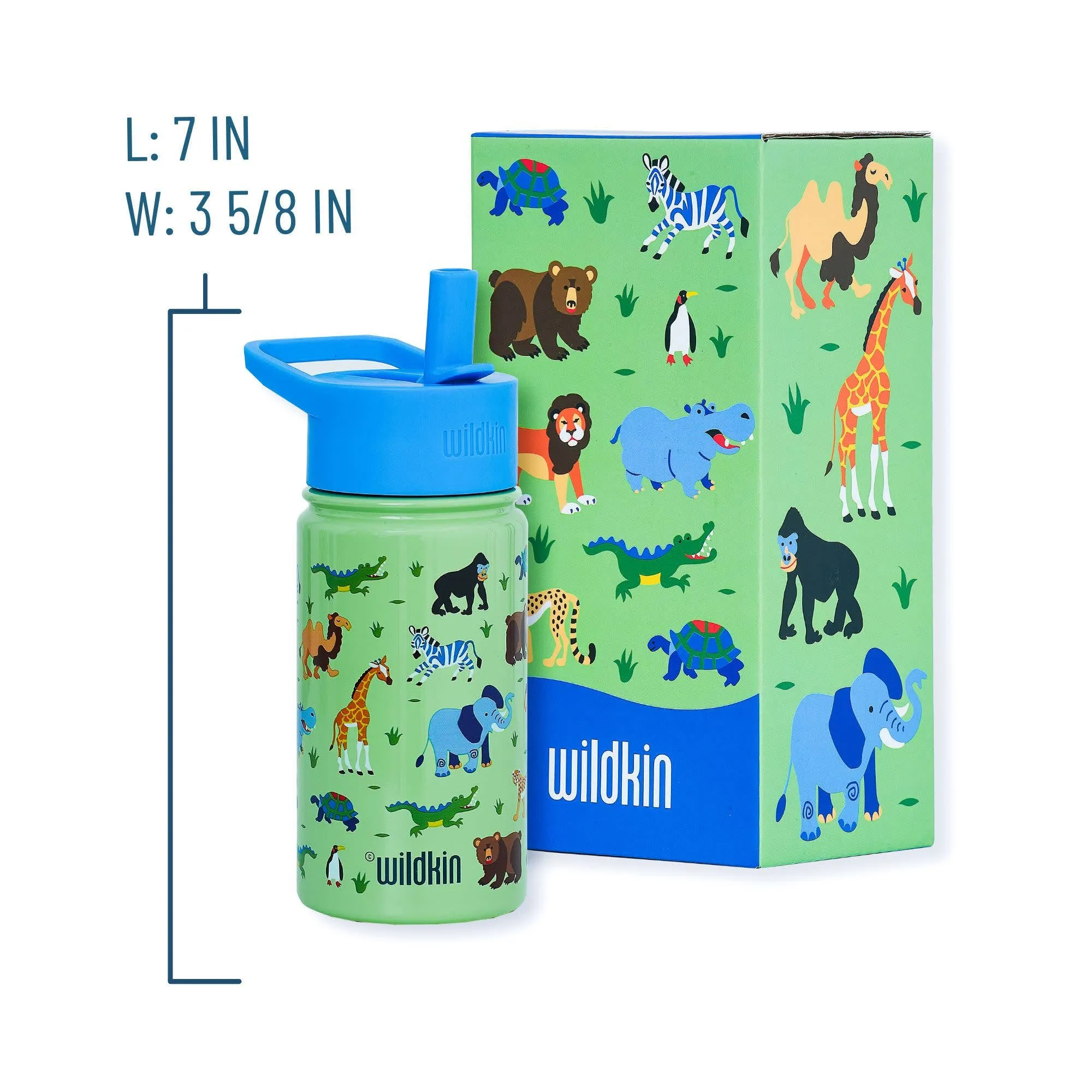 Wildkin Wild Animals 14 oz Steel Bottle
