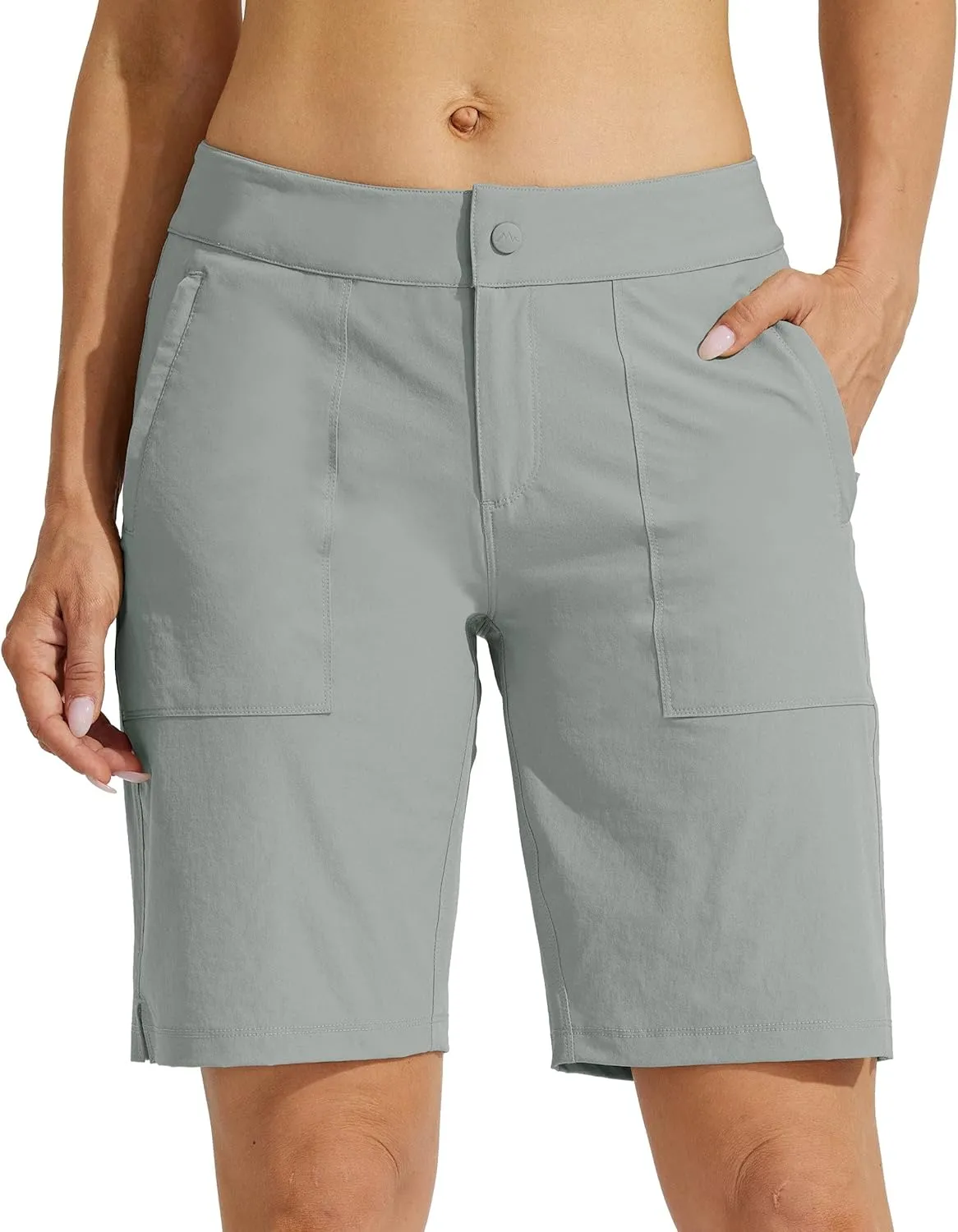 Willit Women's Golf Hiking Shorts 9" Quick Dry Athletic Long Summer Shorts Pockets Water Resistant