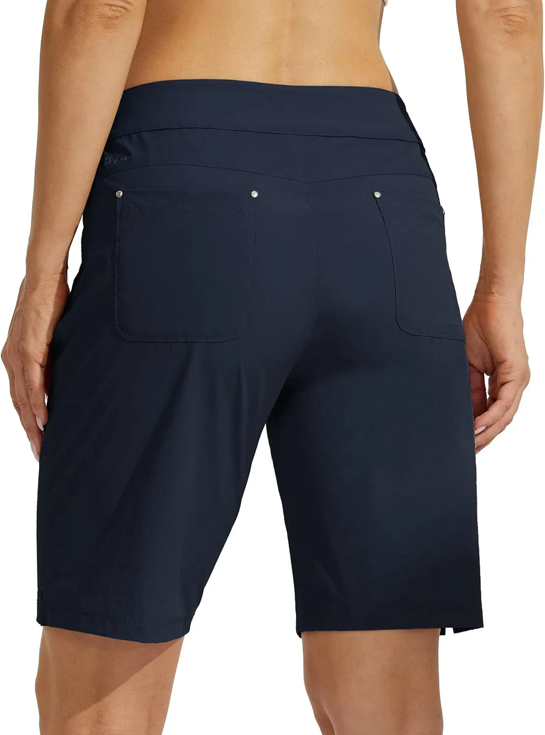 Willit Women's Golf Hiking Shorts 9" Quick Dry Athletic Long Summer Shorts Pockets Water Resistant