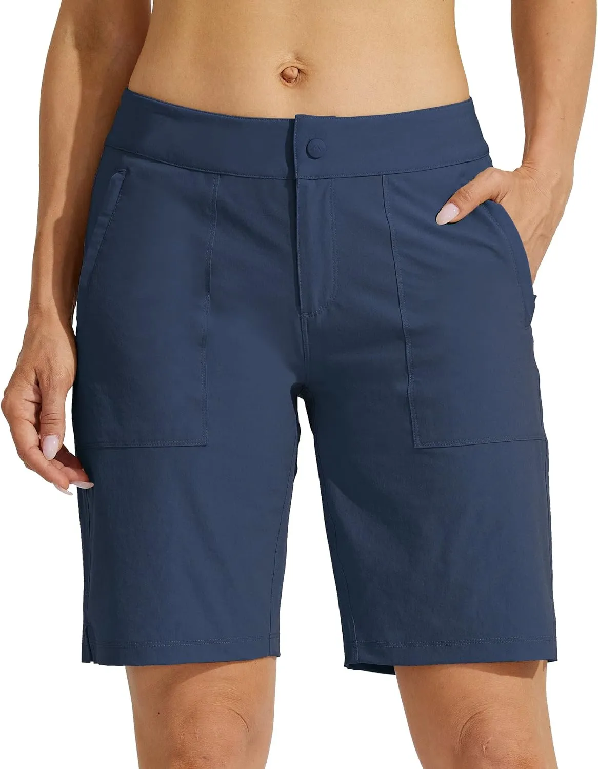 Willit Women's Golf Hiking Shorts 9" Quick Dry Athletic Long Summer Shorts Pockets Water Resistant