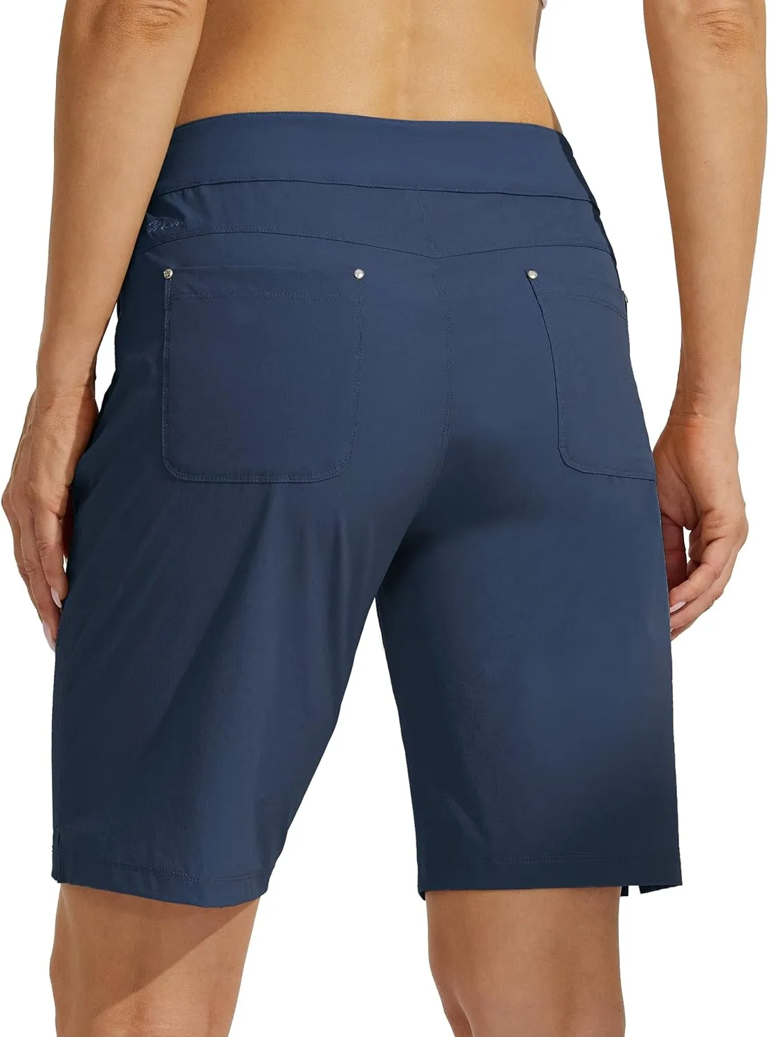 Willit Women's Golf Hiking Shorts 9" Quick Dry Athletic Long Summer Shorts Pockets Water Resistant