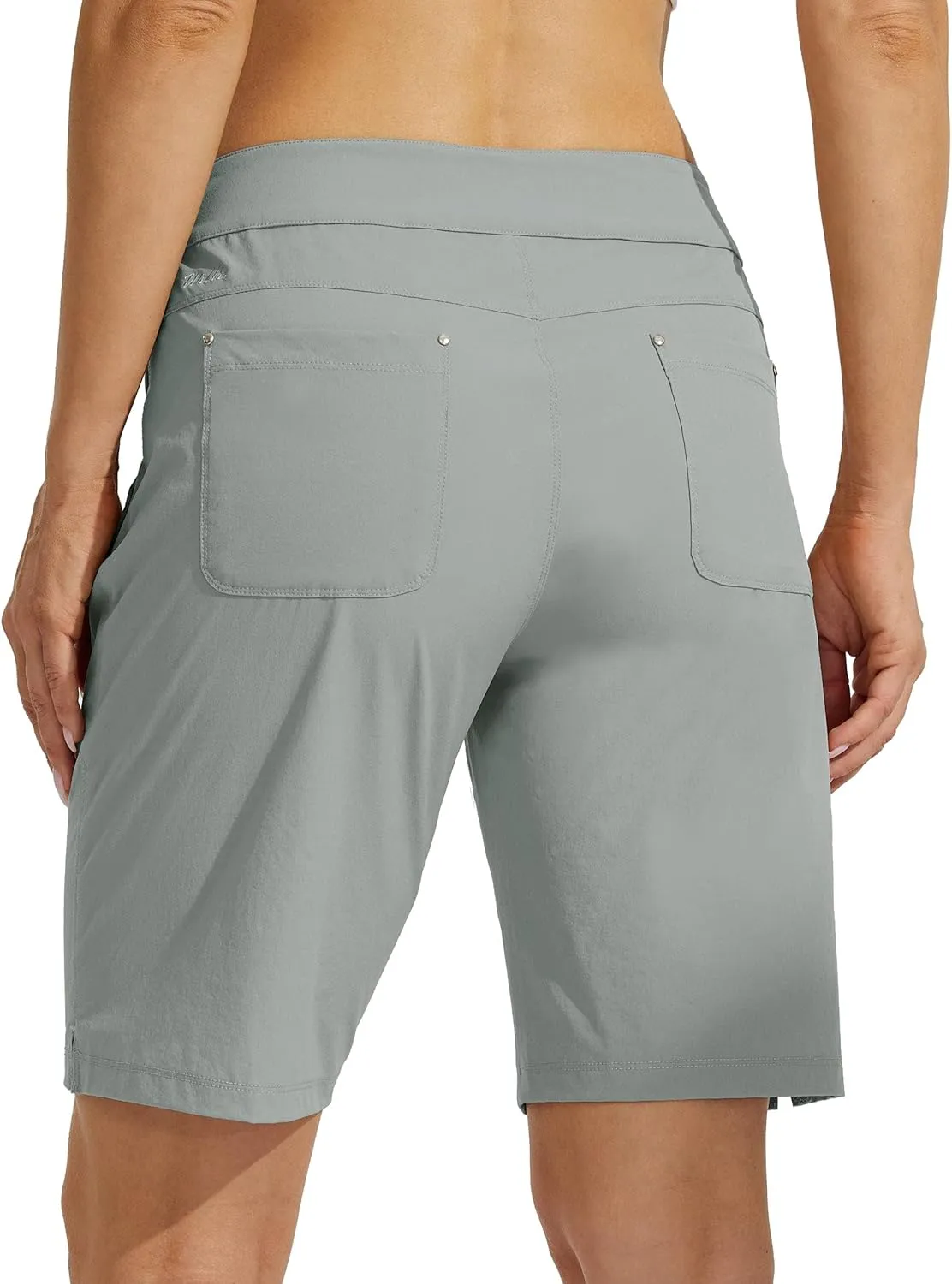 Willit Women's Golf Hiking Shorts 9" Quick Dry Athletic Long Summer Shorts Pockets Water Resistant