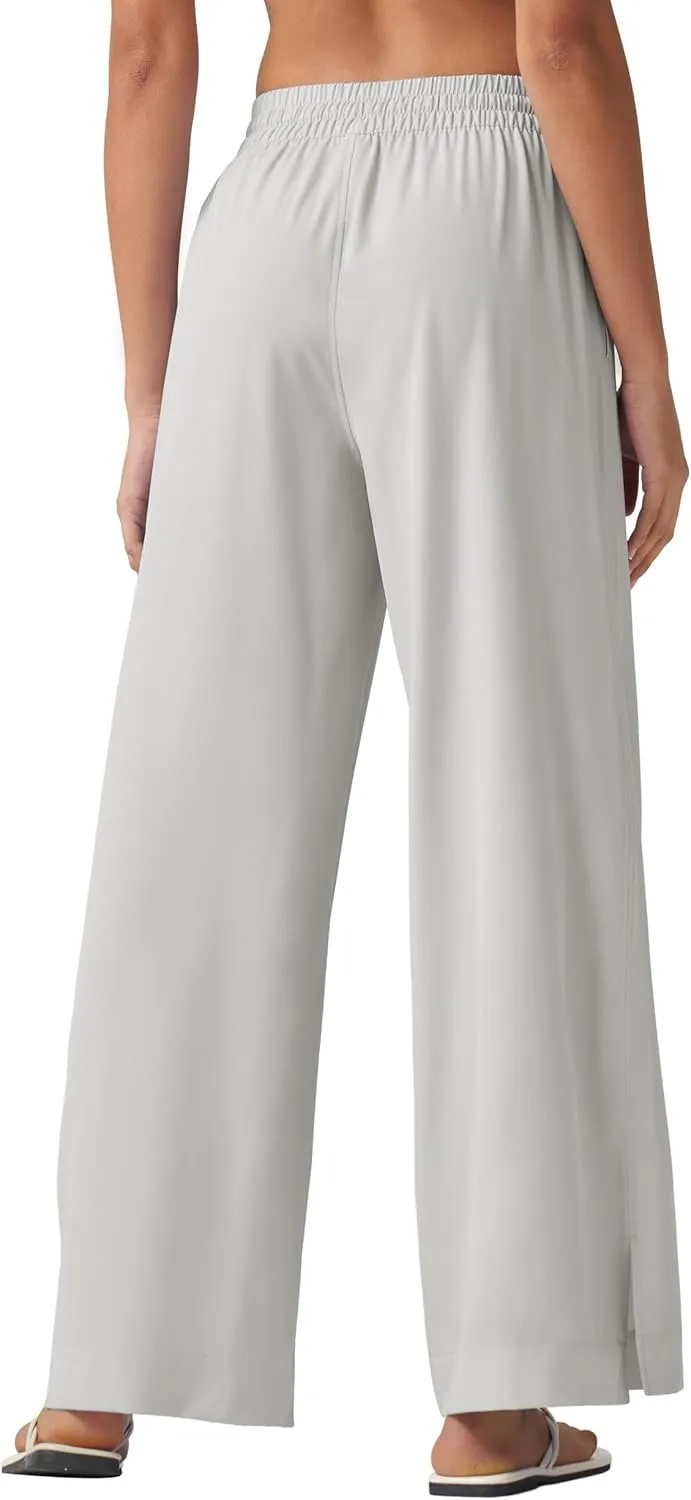 Willit Women's Wide Leg Pants Swim Beach Pants UPF 50  Lightweight Travel Quick Dry Sun Protective 29" 31"