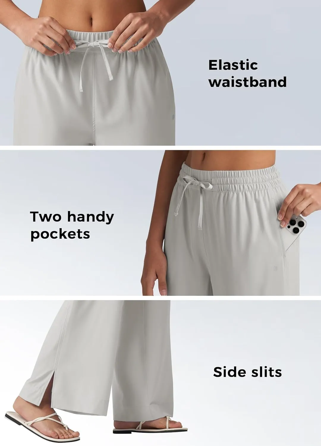 Willit Women's Wide Leg Pants Swim Beach Pants UPF 50  Lightweight Travel Quick Dry Sun Protective 29" 31"