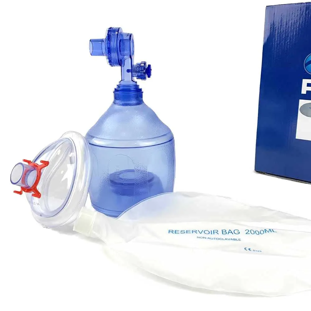 WNL Products 5000BVM-SINGLE Practi-Mask BVM Adult/Child CPR Training Kit Includes 1 CPR Training Practi-Mask, 1 Valve Squeeze Bag, 1 Reservoir Bag (Single - Adult & Child)
