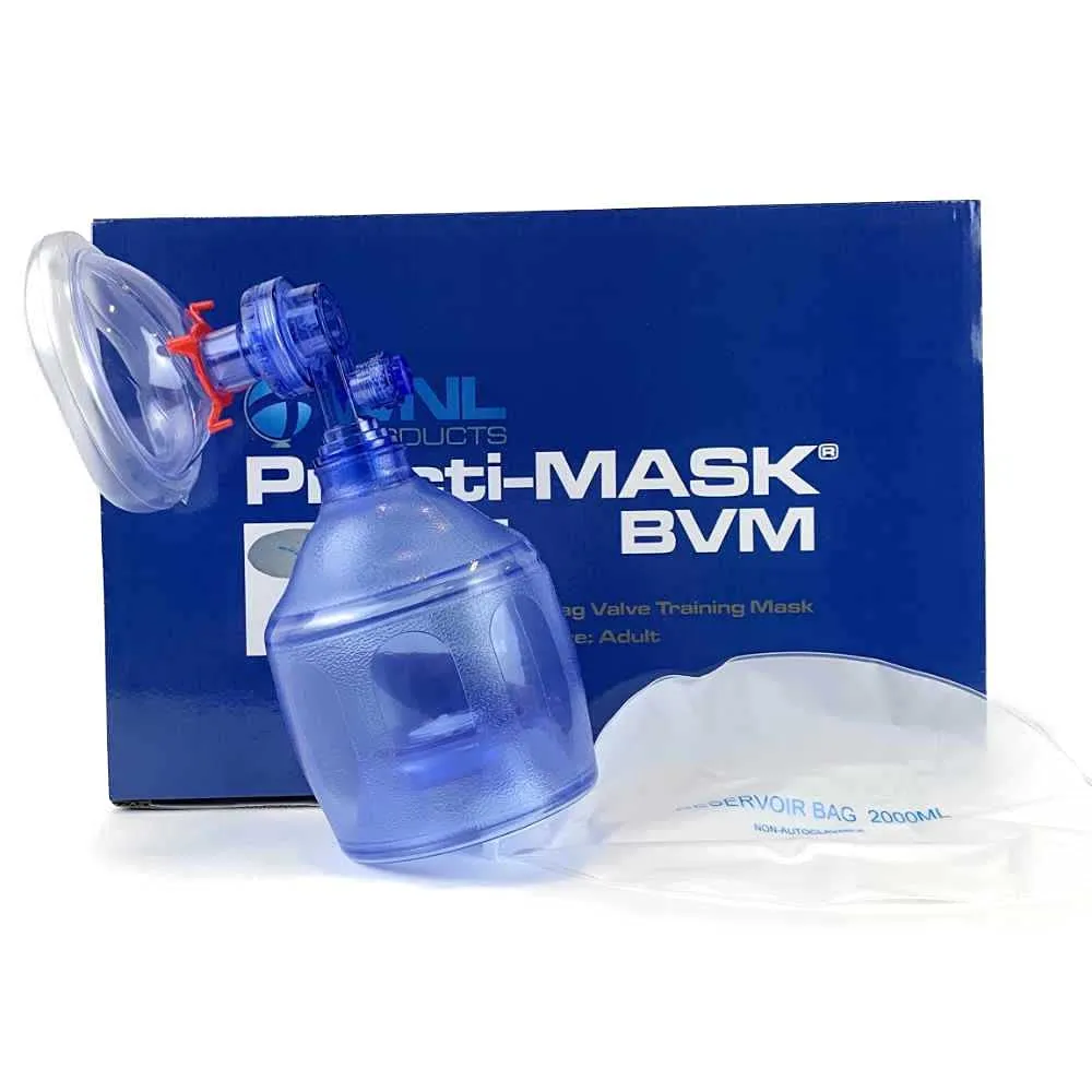 WNL Products 5000BVM-SINGLE Practi-Mask BVM Adult/Child CPR Training Kit Includes 1 CPR Training Practi-Mask, 1 Valve Squeeze Bag, 1 Reservoir Bag (Single - Adult & Child)