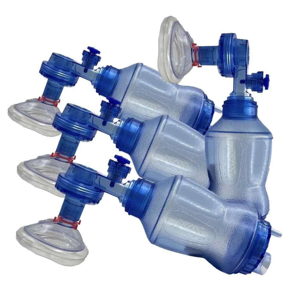 WNL Products 5000IBVM Practi-Mask BVM CPR Training Includes 4 Infant CPR Training Practi-Masks, 4 Infant Bag Valve Squeeze, 4 Reservoir Bags (4 Pack)