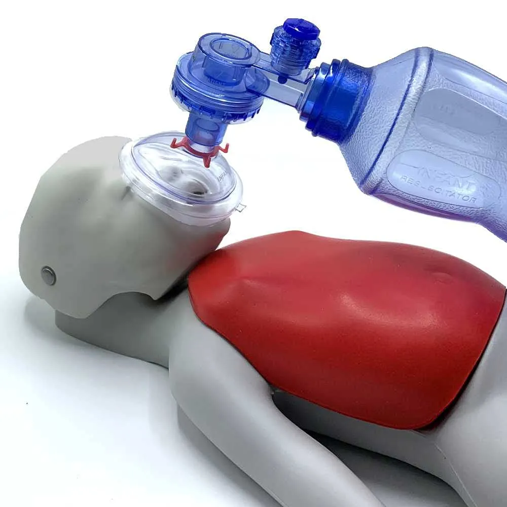 WNL Products 5000IBVM Practi-Mask BVM CPR Training Includes 4 Infant CPR Training Practi-Masks, 4 Infant Bag Valve Squeeze, 4 Reservoir Bags (4 Pack)