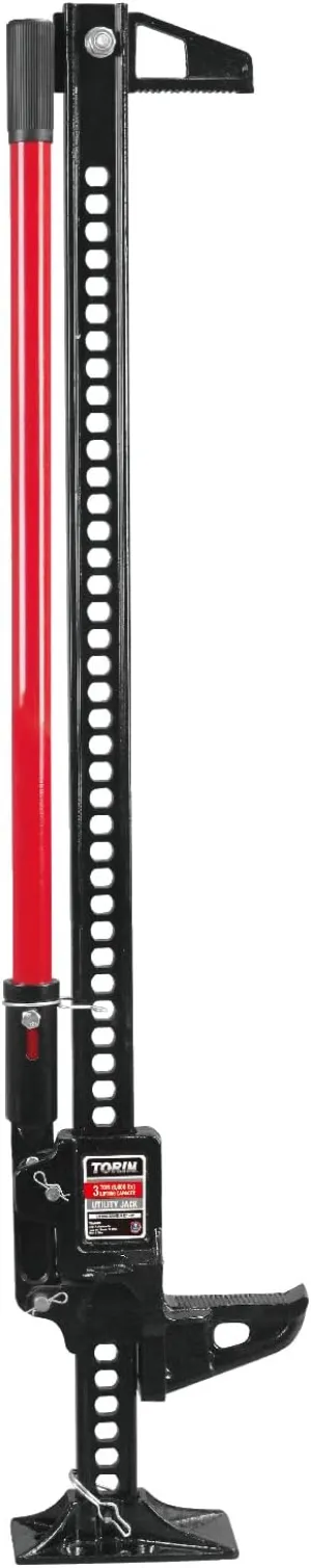 WOLF 48" Ratcheting Off Road Utility Farm Jack, 3 Ton (6,000 lb) Capacity, Black