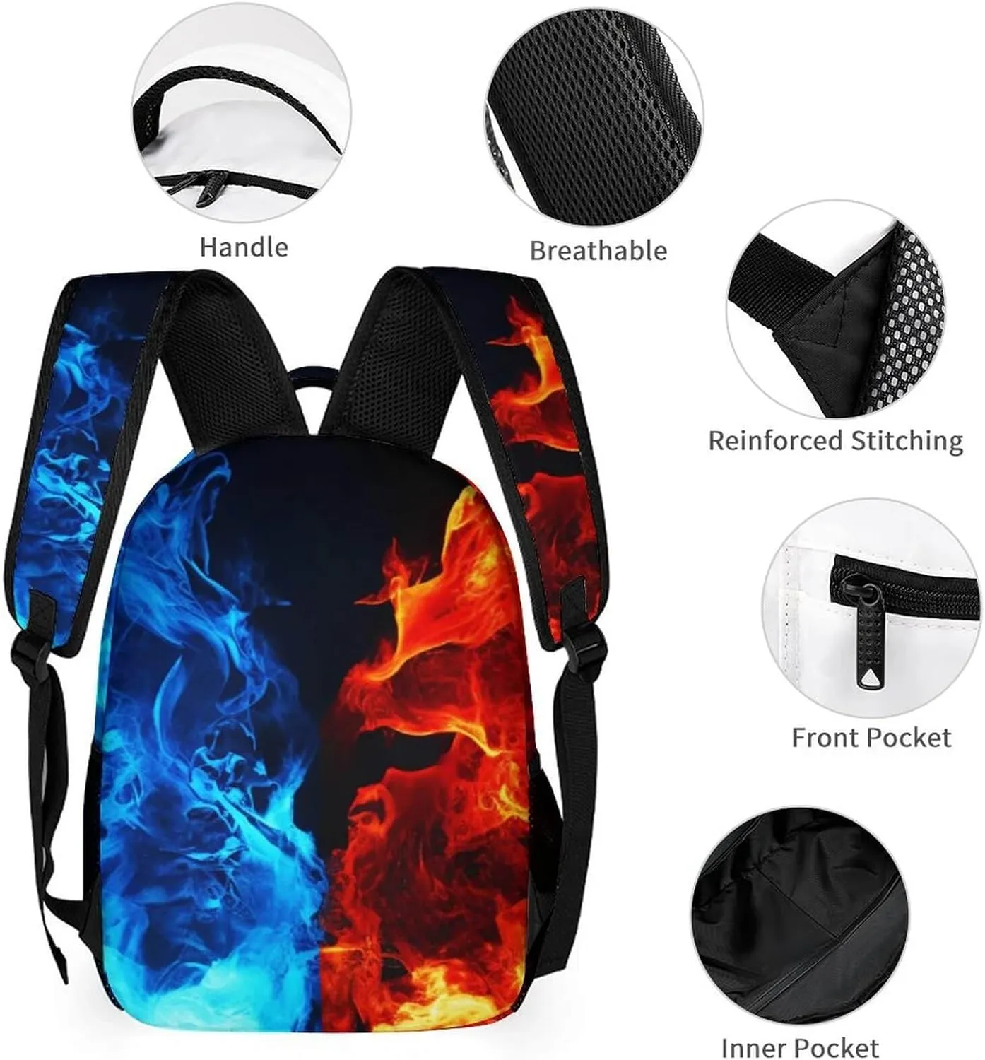 Wolf Backpack for Kids Girls Boys School, 16 Inches Cute Wolf Theme Bookbag, Adjustable, Lightweight, Large Capacity, Colorful Wolf Backpack for School