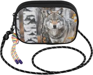 Wolf Birch Tree Autumn Small Crossbody Bags for Women Cell Phone Purses Women's Shoulder Handbag Wallet Purse