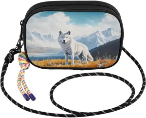 Wolf Grassland Landscape Small Crossbody Bags for Women Cell Phone Purses Shoulder Bag Handbag with Adjustable Strap