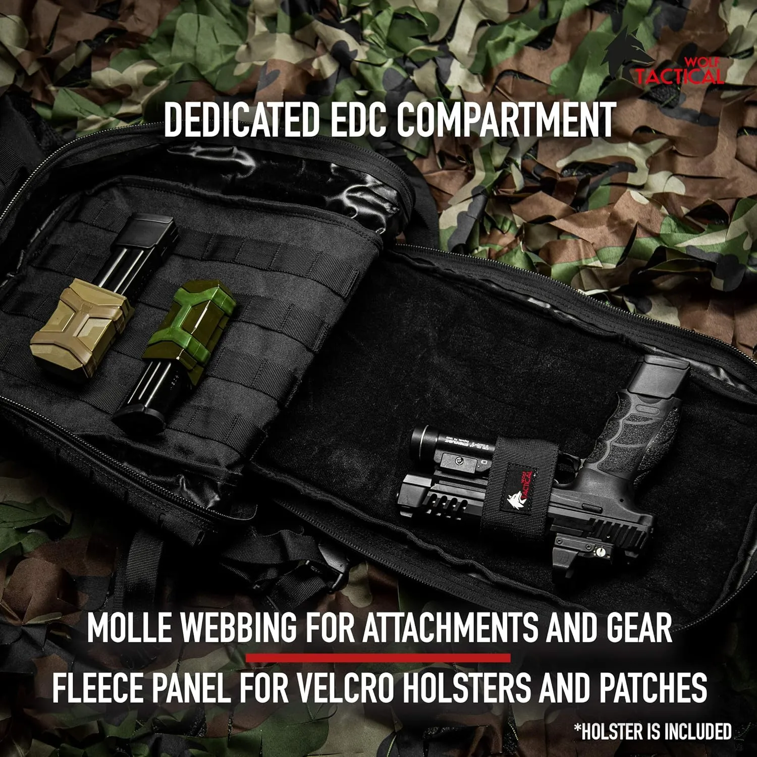 WOLF TACTICAL Molle Backpack Small Tactical Backpack Small Concealed Carry Backpack CCW Backpack Bug Out Bag 24L EDC Daypack