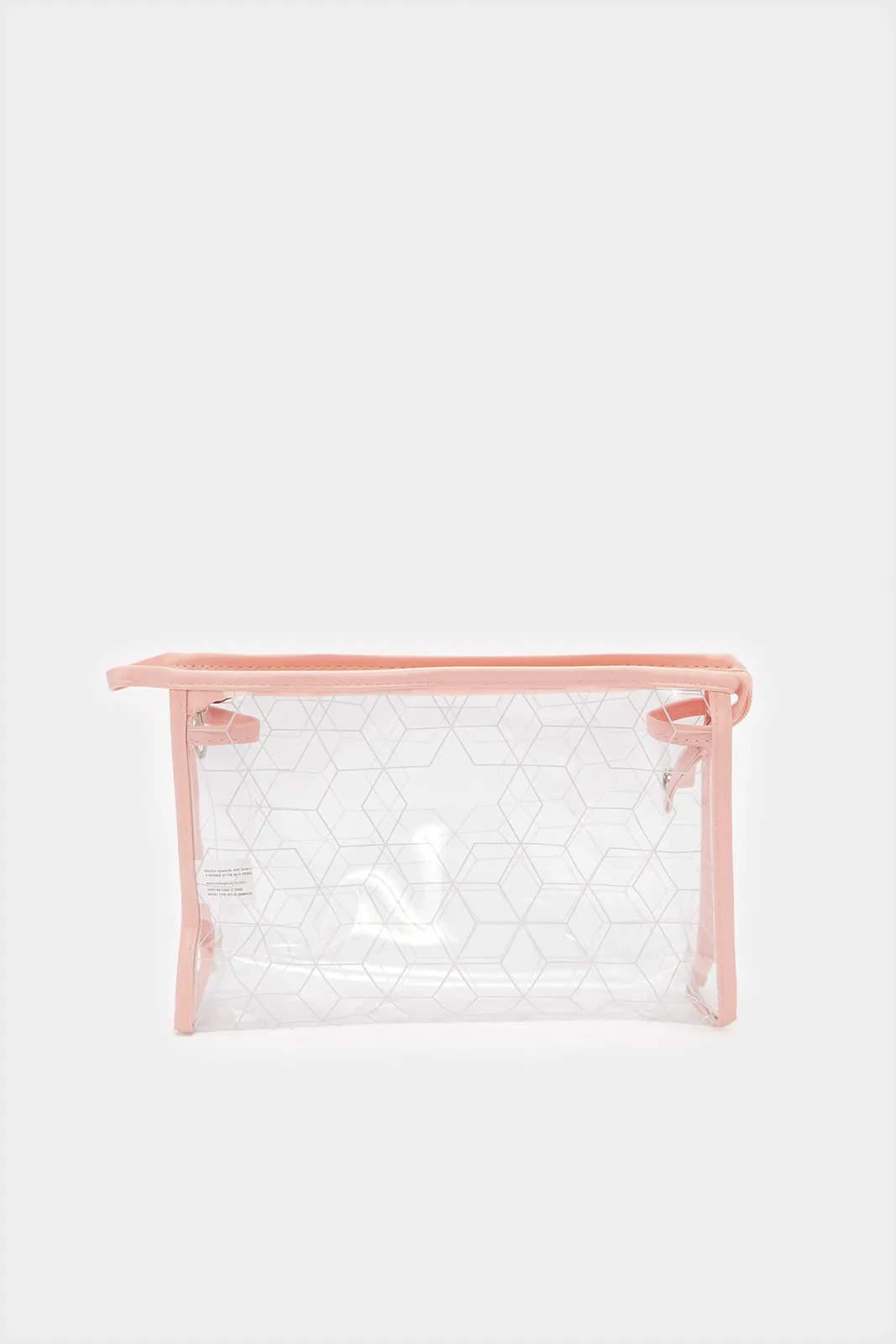 Women Pink Printed Cosmetic Pouch Set (3 Piece)