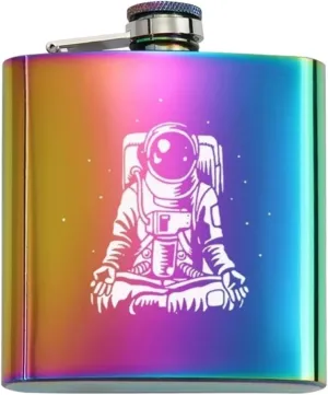 Women Portable Travel Small Flasks Stainless Steel Flasks with Funnel Wedding Party Birthdays Flasks for Liquor for Men 6Oz(E)