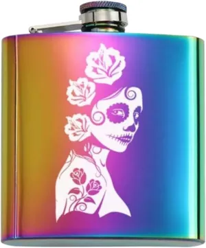 Women Portable Travel Small Flasks Stainless Steel Flasks with Funnel Wedding Party Birthdays Flasks for Liquor for Men 6Oz(H)