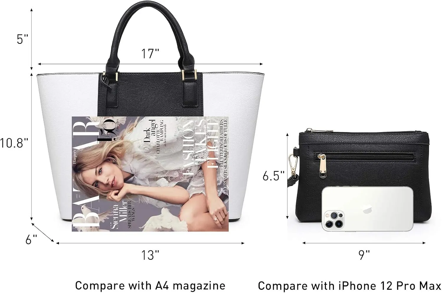 Women Purses Handbags and Wallets Set Designer Top HandleTote Bag Two Tone Shoulder Bag 2pcs