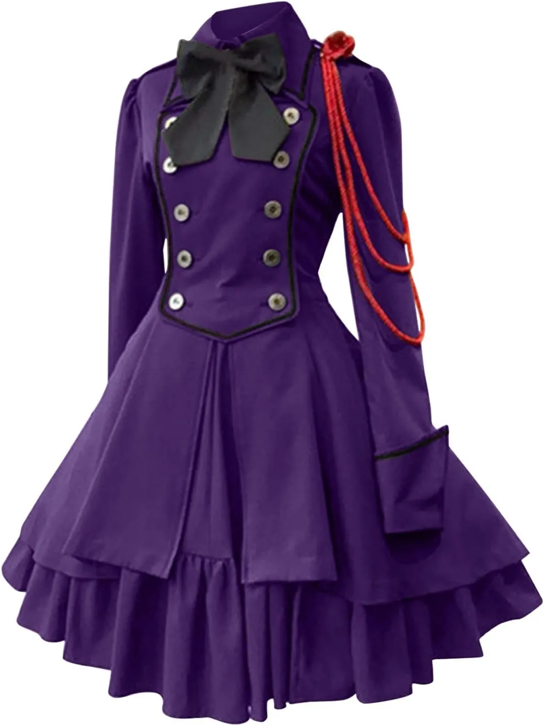 Women's 1950s Vintage Rockabilly Swing Dress Gothic Renaissance Retro Cosplay Victorian Vintage Retro Gown Dress
