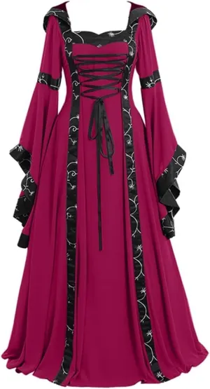 Women's 1950s Vintage Rockabilly Swing Dress Steampunk Medieval Rockabilly Cosplay Victorian Cocktail Party Dress