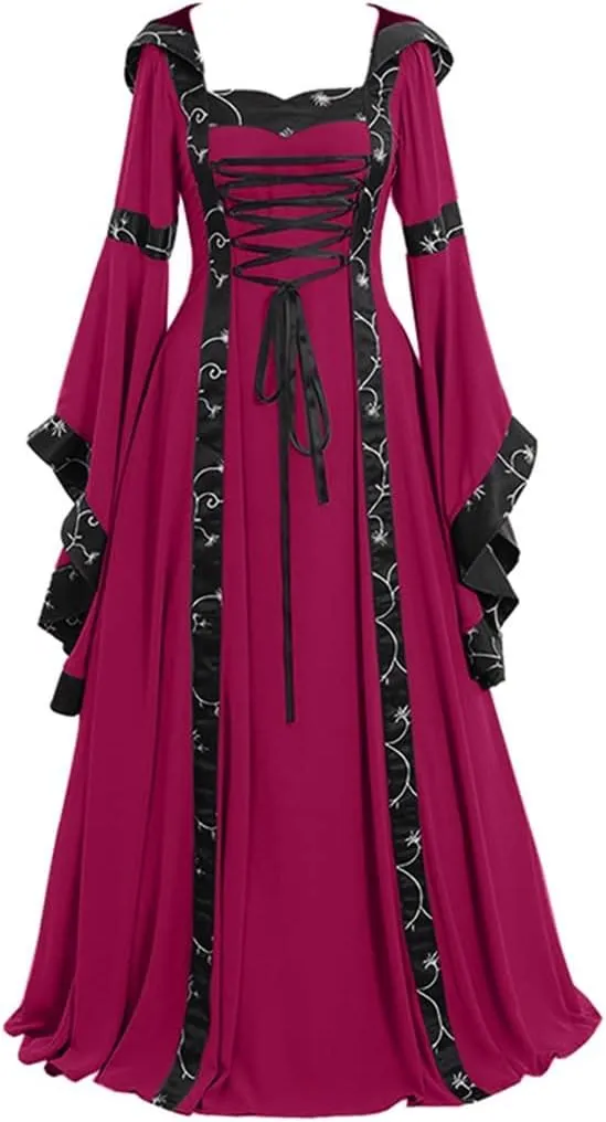 Women's 1950s Vintage Rockabilly Swing Dress Steampunk Medieval Rockabilly Cosplay Victorian Cocktail Party Dress