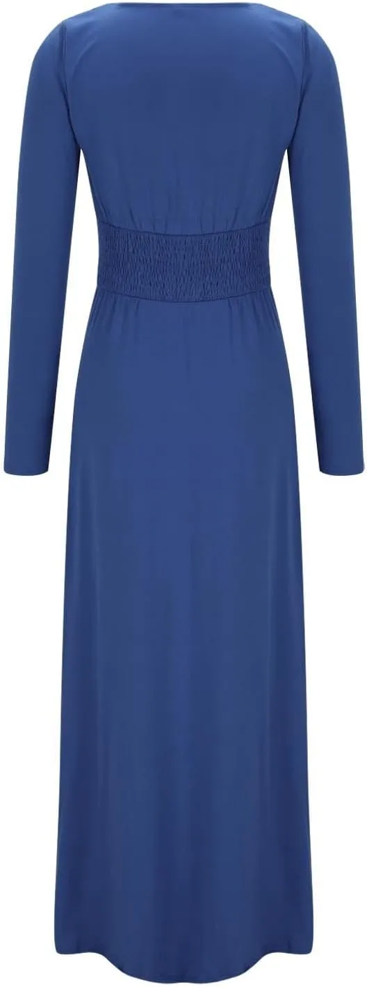 Women's Cocktail Gowns Dresses Fall V-Neck Pleated Elegant Casual Dress Sexy Side Split Club Night Prom Party Dresses