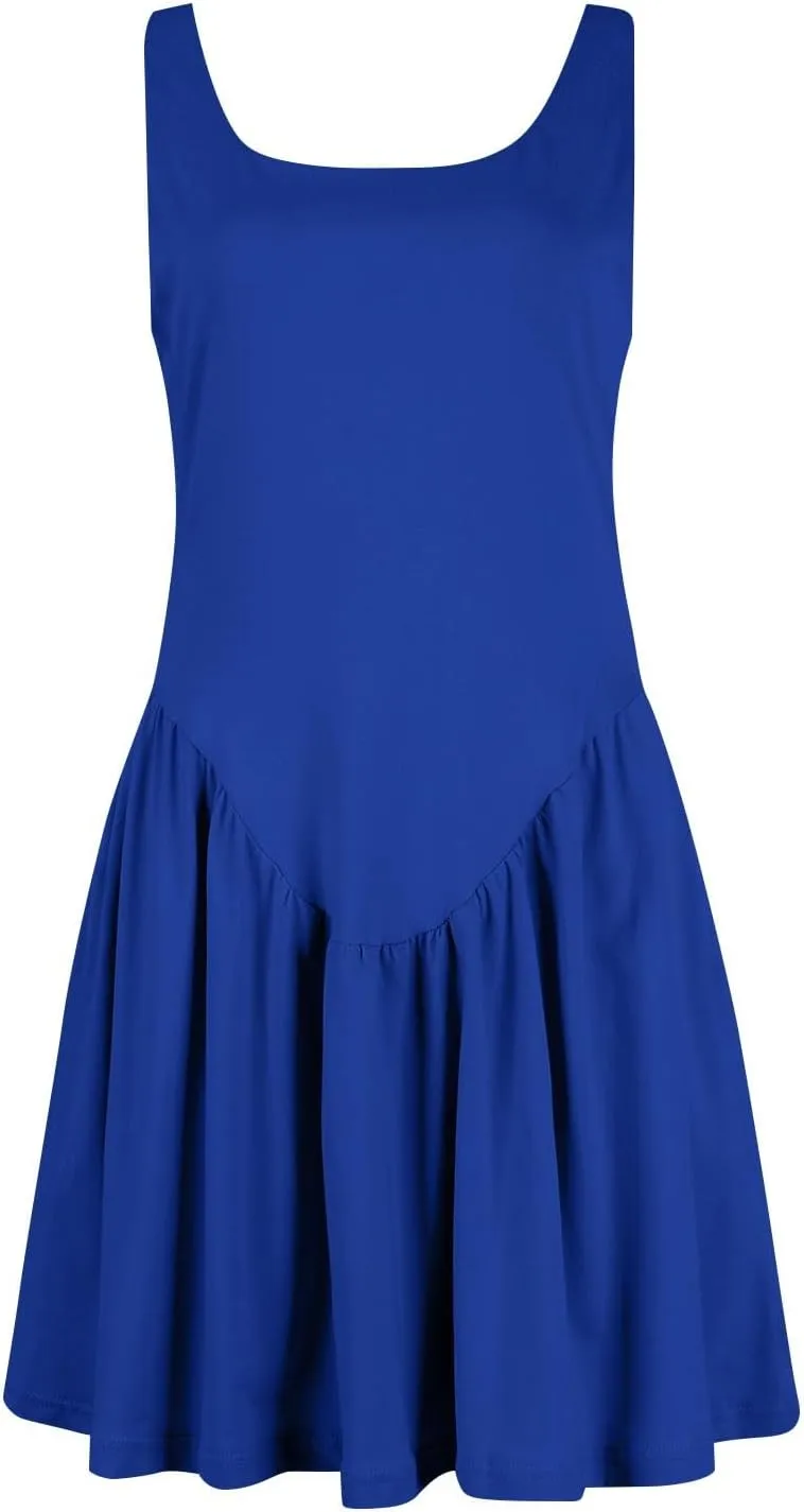 Womens Drop Waist Dress Casual Scoop Neck Backless Mini Tank Dress Summer Vacation Beach Dress Athletic Tennis Dress