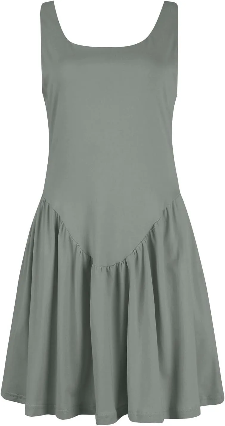 Womens Drop Waist Dress Casual Scoop Neck Backless Mini Tank Dress Summer Vacation Beach Dress Athletic Tennis Dress