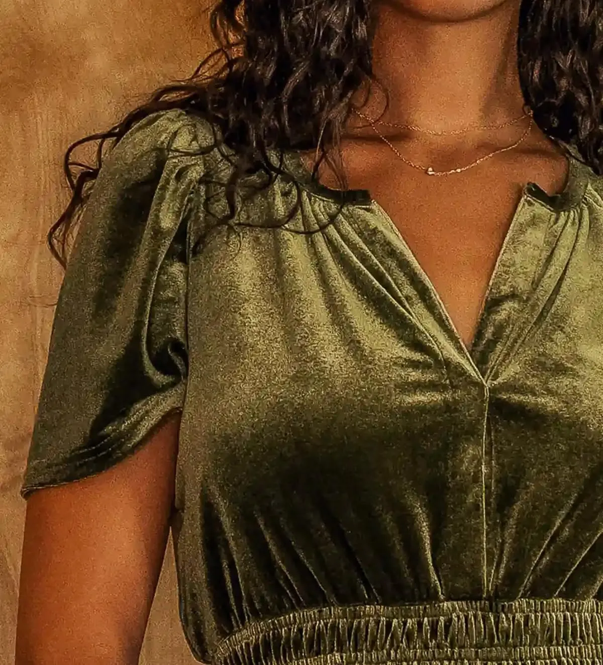 Women's Fall Winter Vintage Velvet Dress Short Sleeve V Neck Elastic Waist Tiered Ruffle A-Line Flowy Maxi Dress 2024