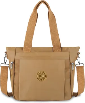 Women's Nylon Tote Bag with Zipper for Work or Travel