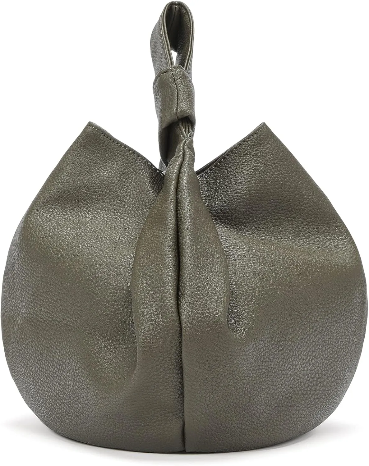Women's Small Tote Bag for Women Soft Leather Top Handle Bag Wristlet Knot Pouch Purses and Handbags