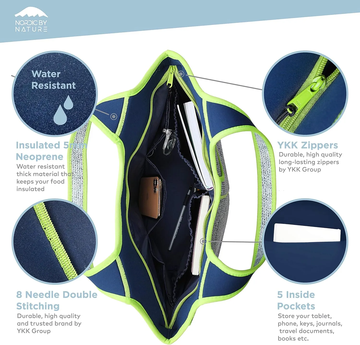 Women's Soft Tote Shoulder Bag Neoprene Handbag Laptop Computer Travel Bag Purse
