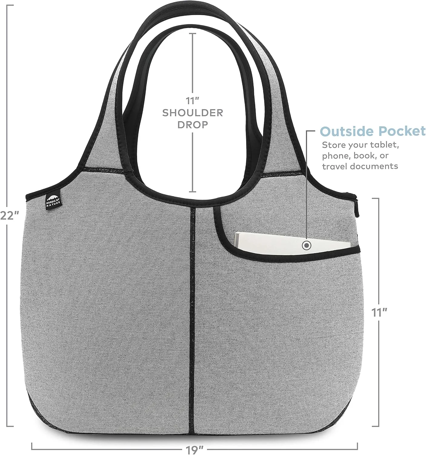 Women's Soft Tote Shoulder Bag Neoprene Handbag Laptop Computer Travel Bag Purse