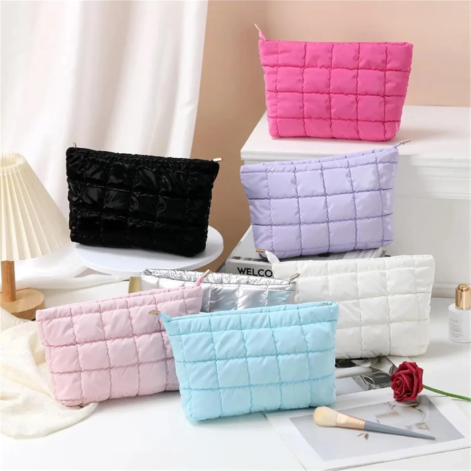 Women’s Stylish Cosmetic Handbag - Large Capacity Travel Makeup Organizer for Lipsticks and Essentials(PURPLE)