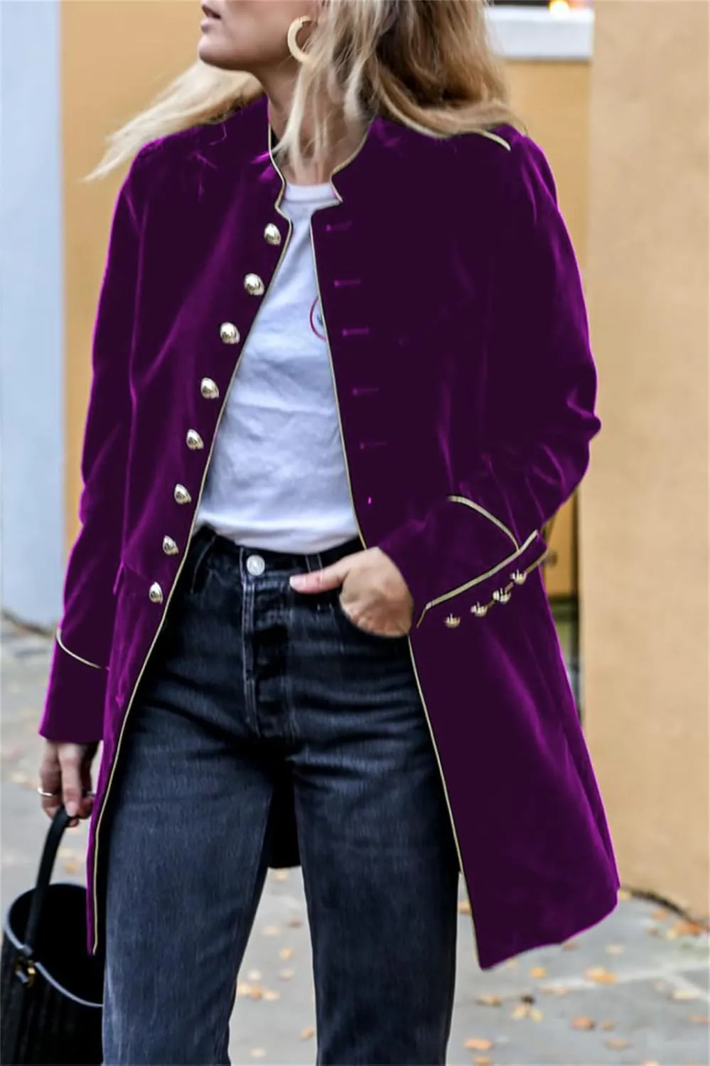 Women's Velvet Button Down Blazer Jackets Dressy Casual Notched Pea Coats Fall Office Wear Business Outfits Outwear for Women