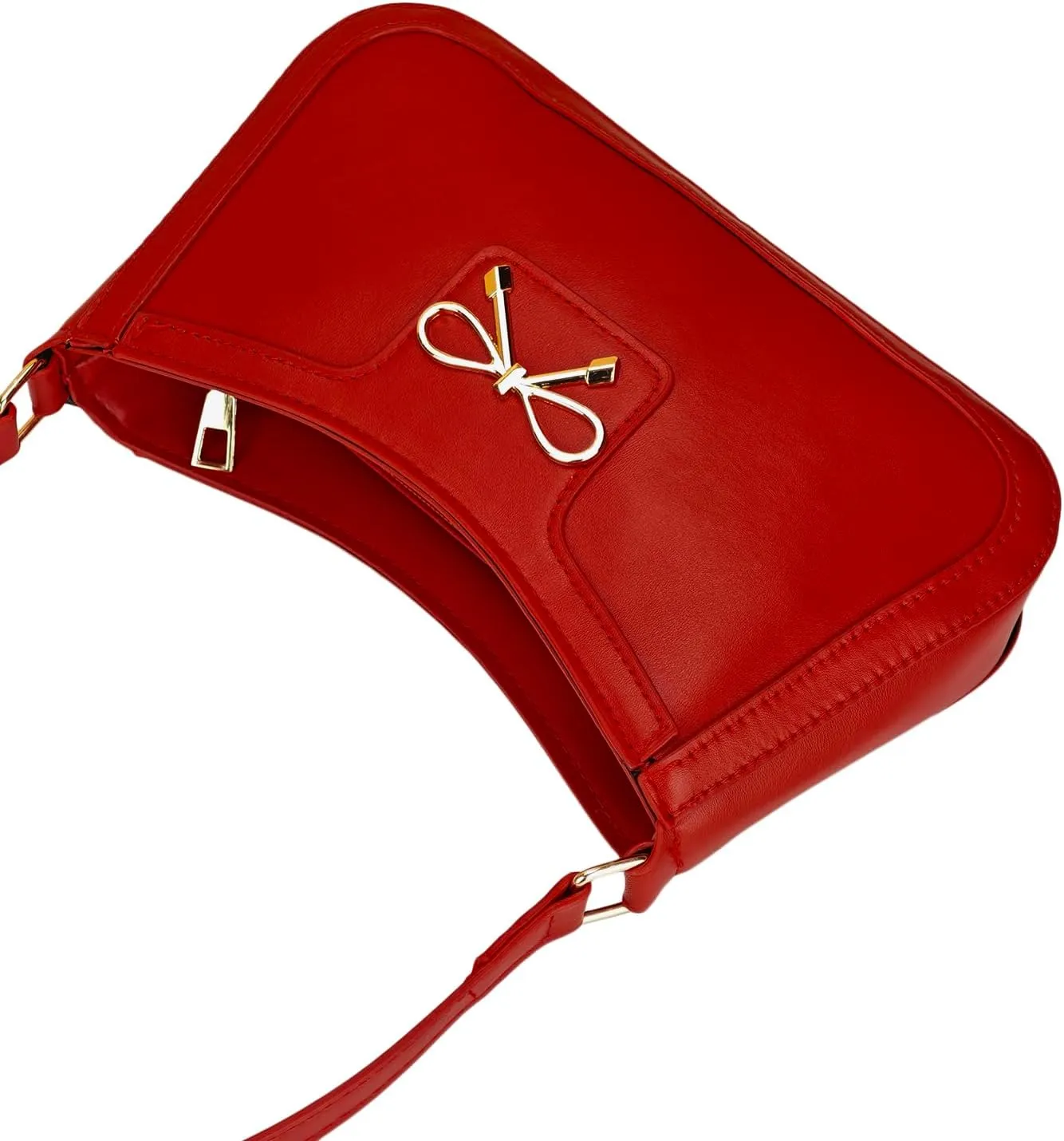 Women's Vintage Bow Accent Clutch Underarm Purses Bags PU Leather Shoulder Handbags Bags