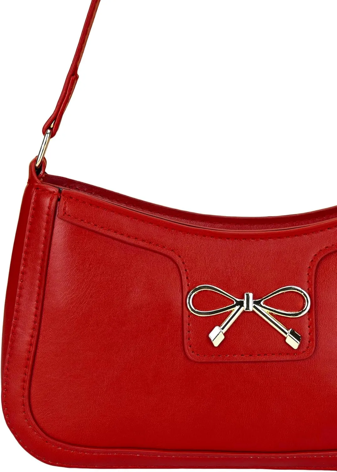 Women's Vintage Bow Accent Clutch Underarm Purses Bags PU Leather Shoulder Handbags Bags