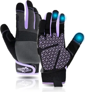 Womens Work Gloves Small Working Gloves for Women Work Gloves Touch Screen,Breathable Mechanic Working Gloves Lightweight Purple S