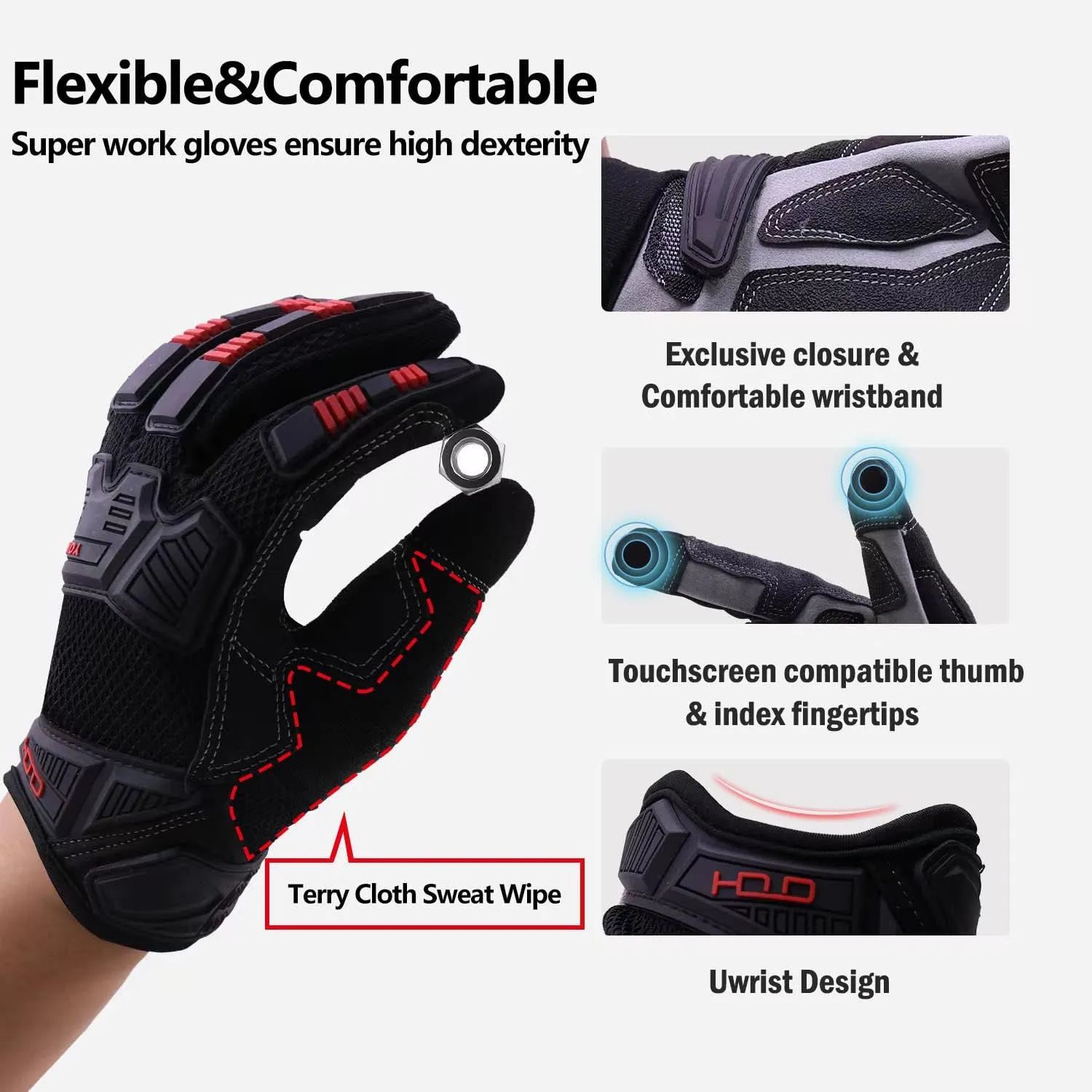 Work Gloves Men Mechanic Gloves,Mens Utility Work Gloves