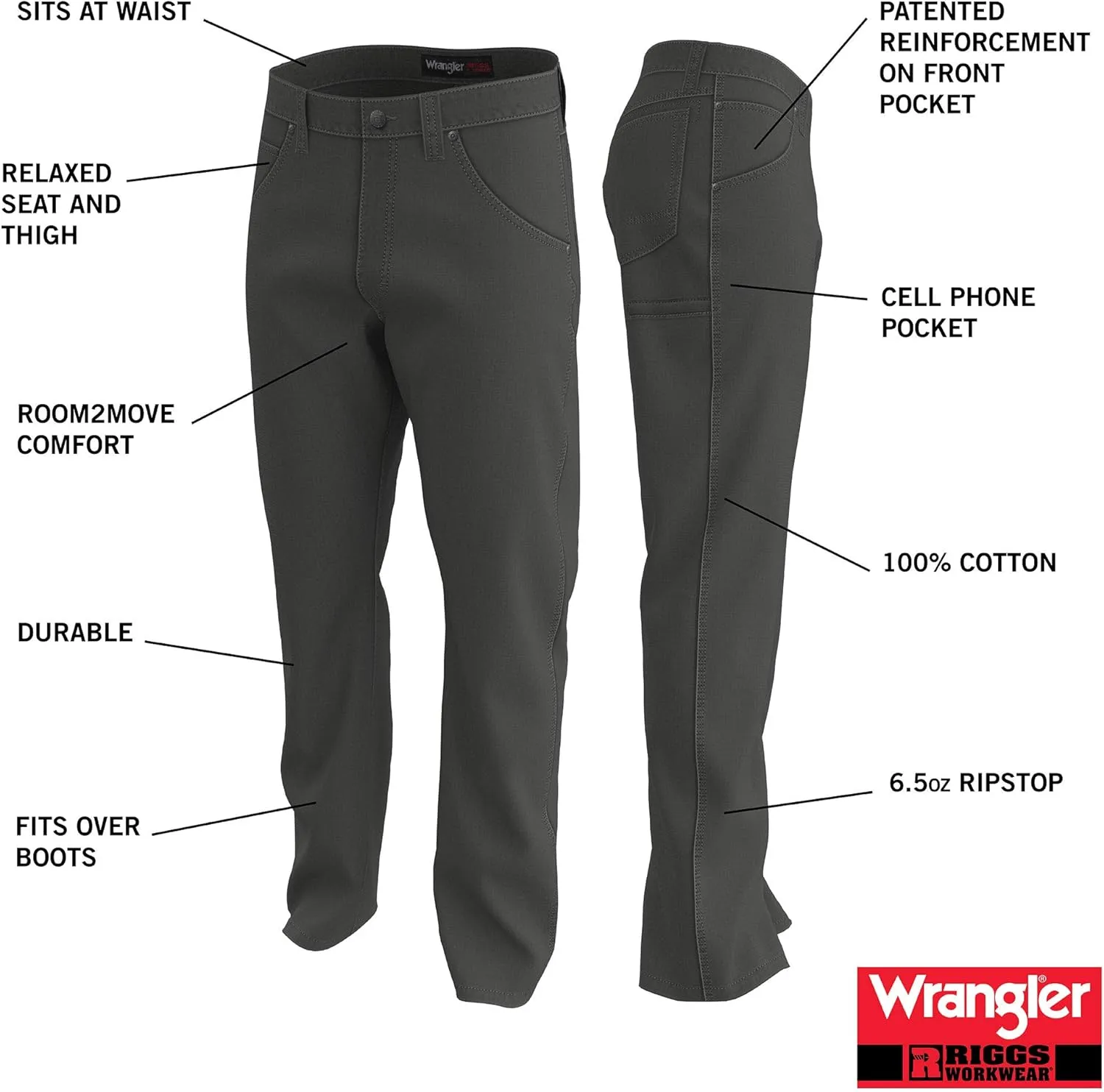 Wrangler Men's Riggs Workwear Technician Work Utility Pants